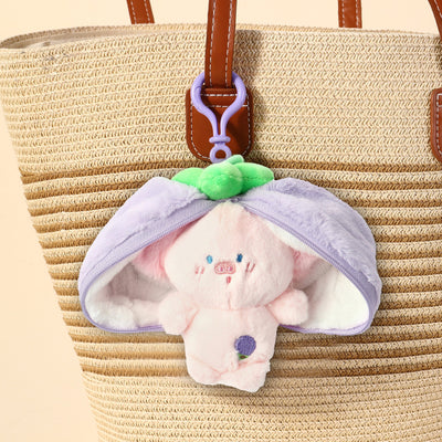 Mini Furry Zipper Pouch Bag Charm